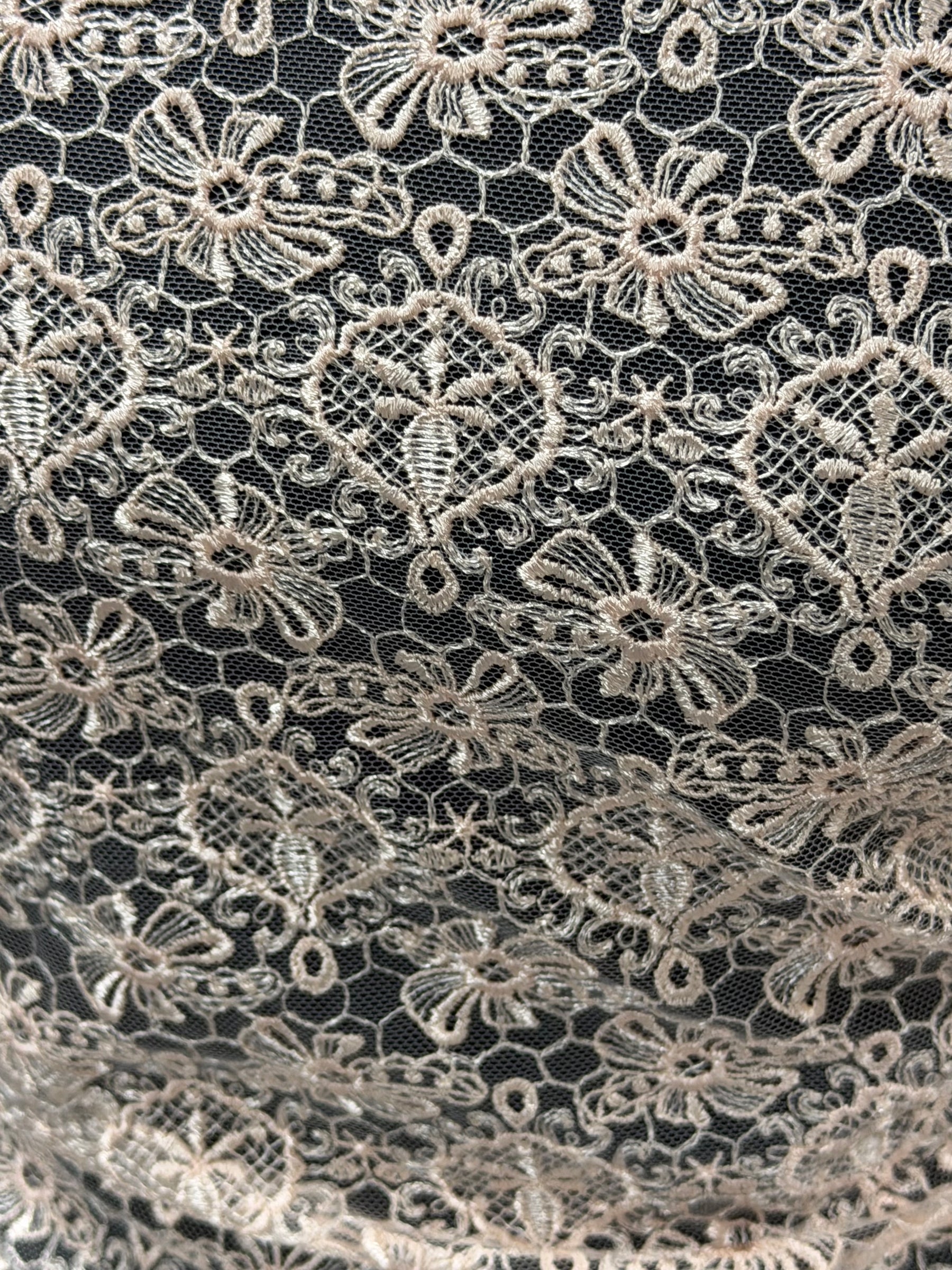 Shell Pink Embroidered Lace - EB5010