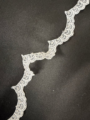 White Beaded Lace Trim - T17