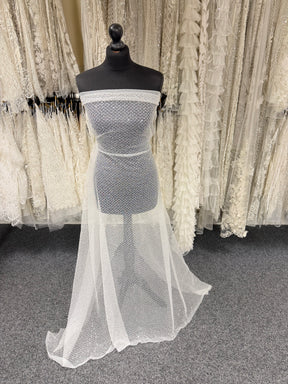 Ivory Sequin Raschel Lace - EB3046