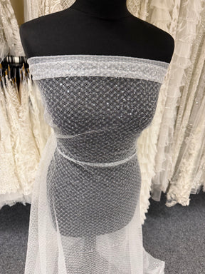 Ivory Sequin Raschel Lace - EB3046