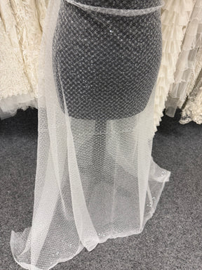 Ivory Sequin Raschel Lace - EB3046