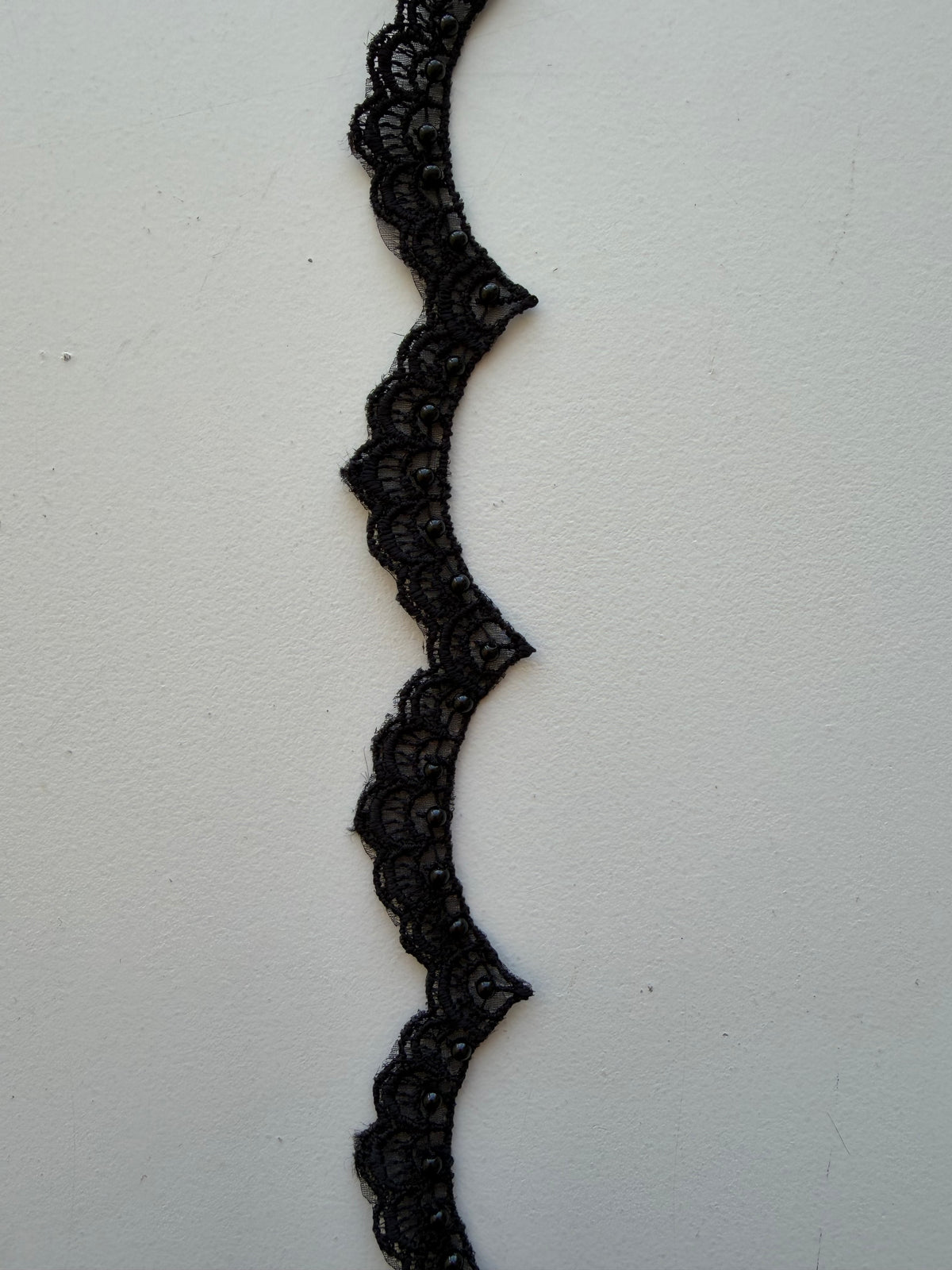 Black Beaded Lace Trim - T17