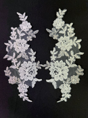Ivory Beaded Lace Appliques - T63