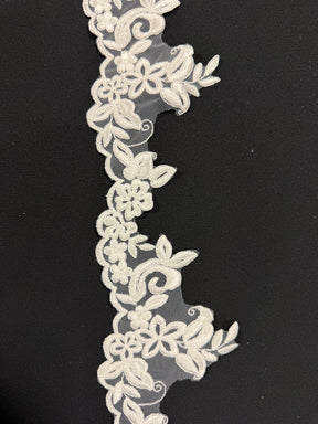 Ivory Embroidered Edging - T688