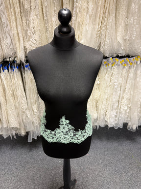 Aqua Corded Lace Trim - T660