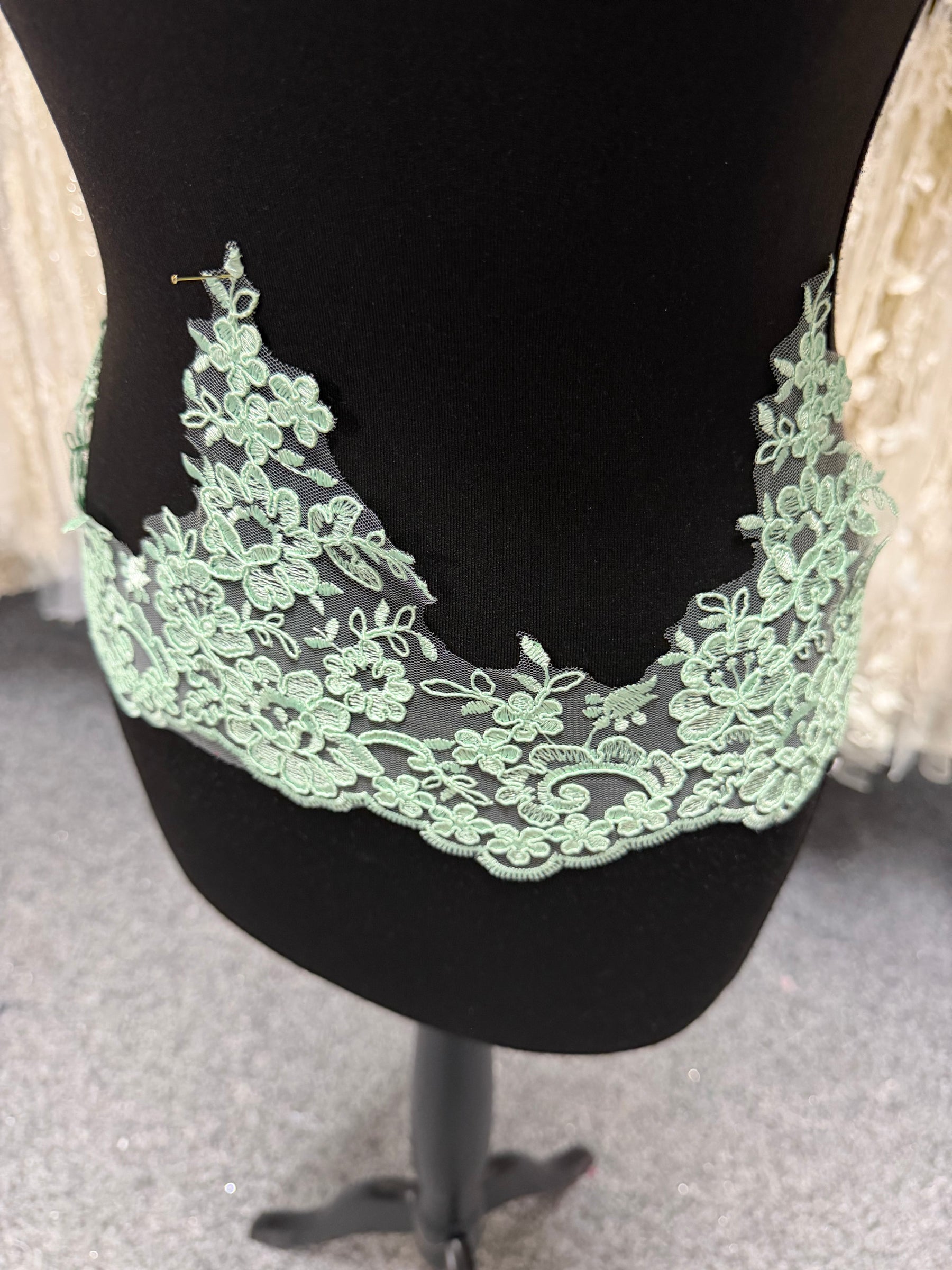 Aqua Corded Lace Trim - T660