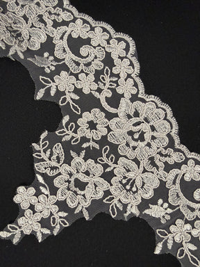 Silver Corded Lace Trim - T660