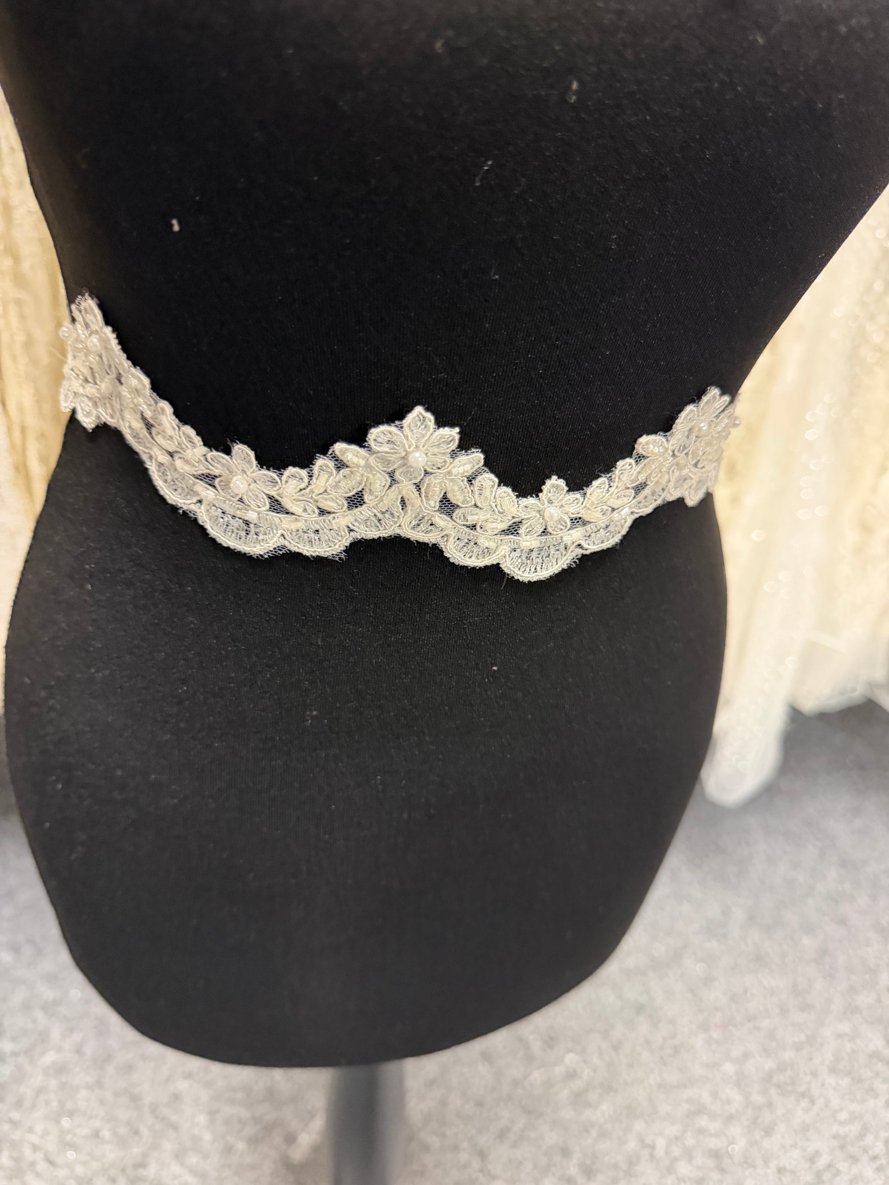 Ivory Corded Beaded Sequin Edging - T666