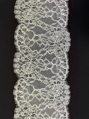 White Sequin Lace Trim - T786