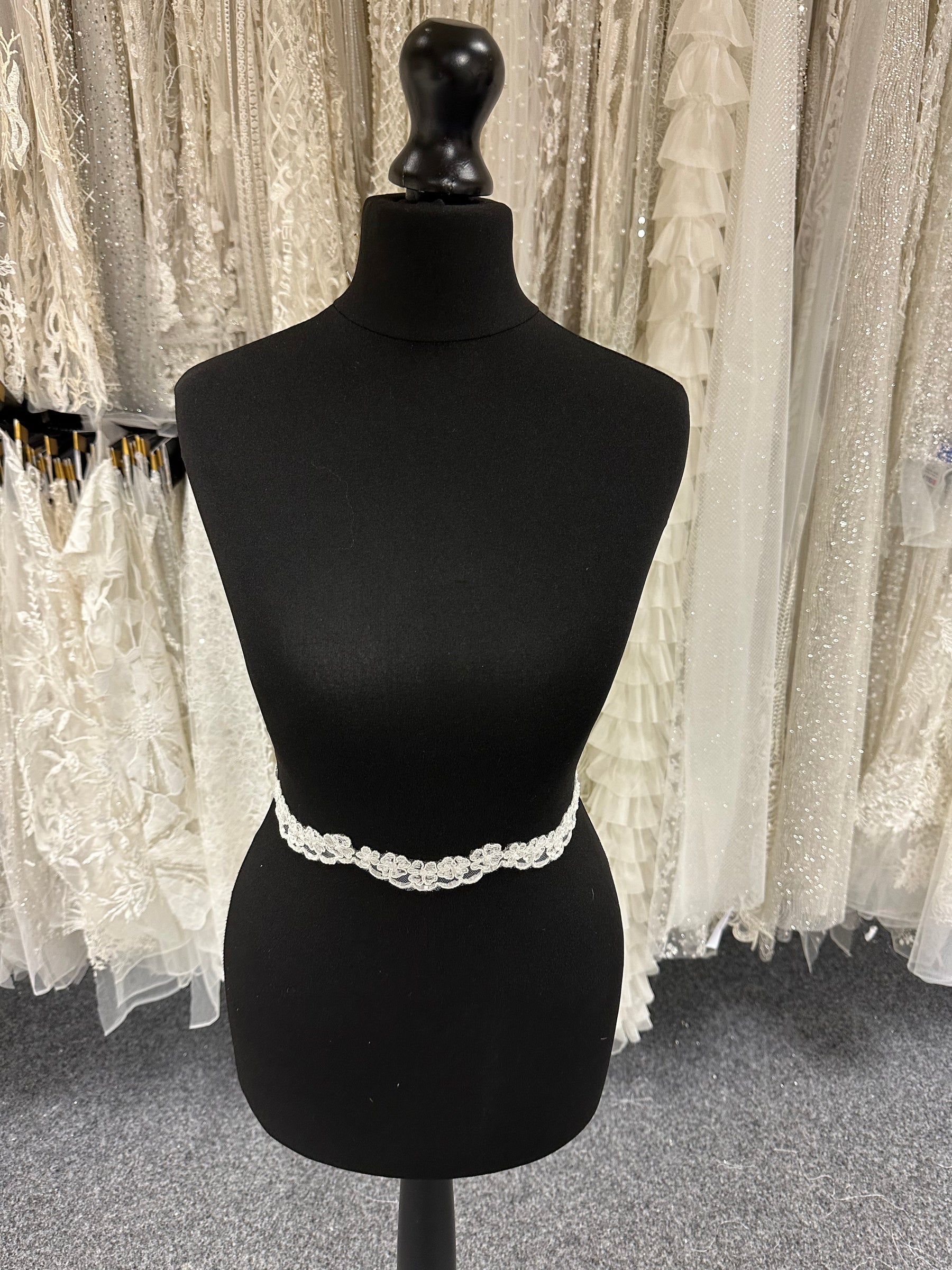 Ivory Beaded and Corded Lace Trim - Nimble