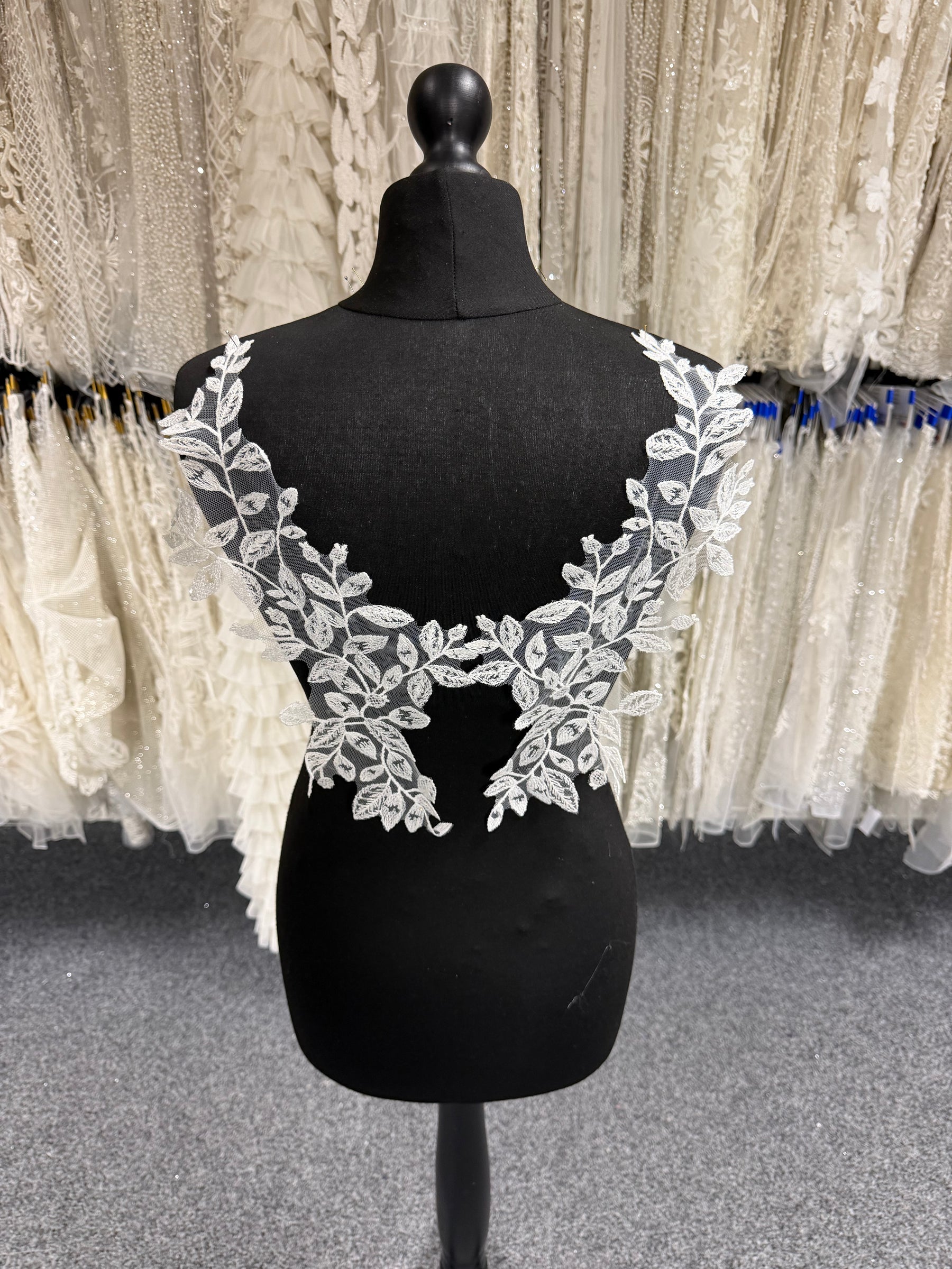 Ivory Sequin Embroidered Lace Appliques - MT6005