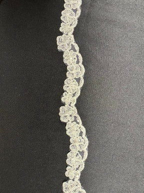 Ivory Beaded and Corded Lace Trim - Nimble