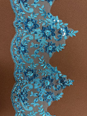 Teal Sequin Edging - T661