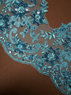 Teal Sequin Edging - T661