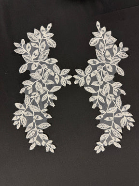 Ivory Sequin Embroidered Lace Appliques - MT6005