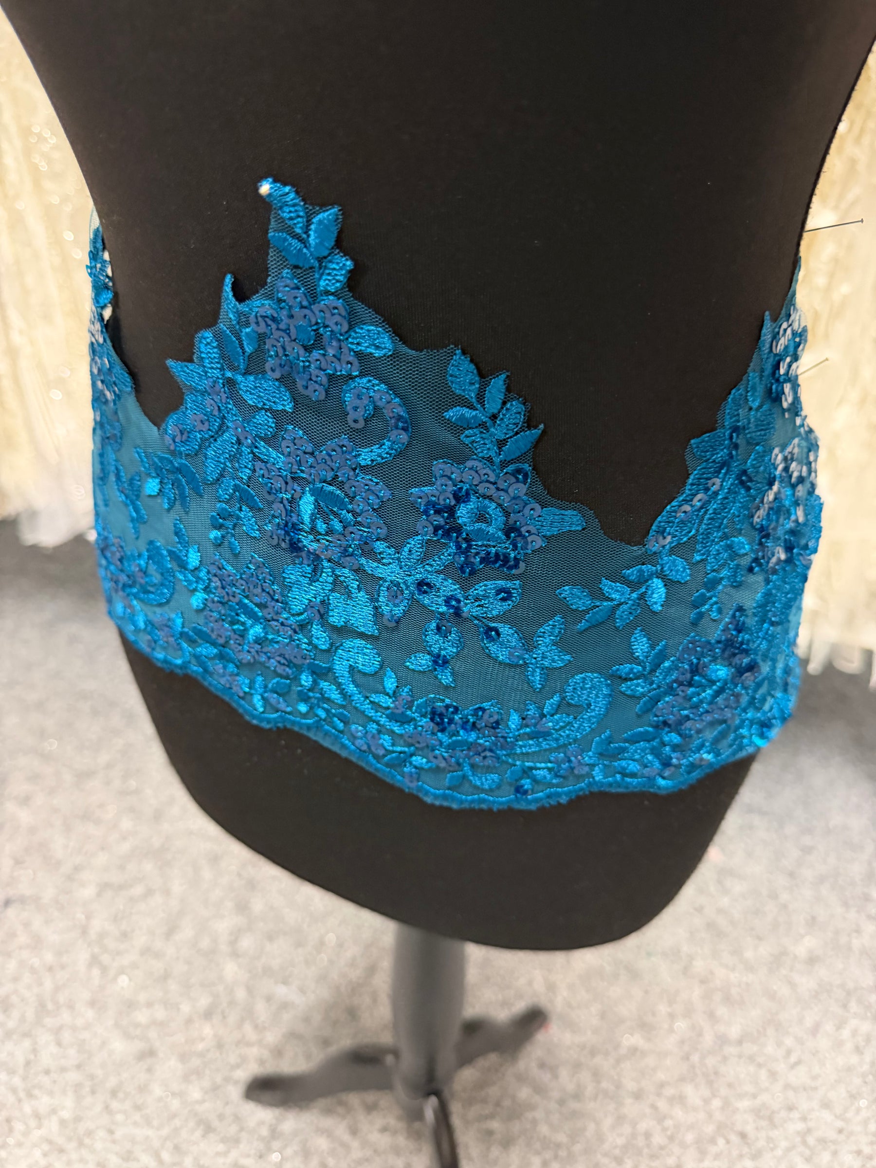 Teal Sequin Edging - T661