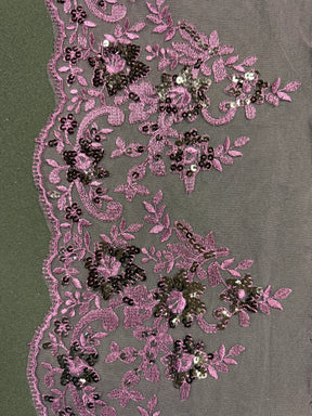 Plum Sequin Edging - T661