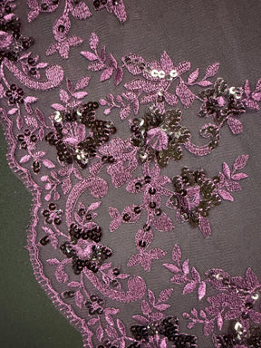 Plum Sequin Edging - T661