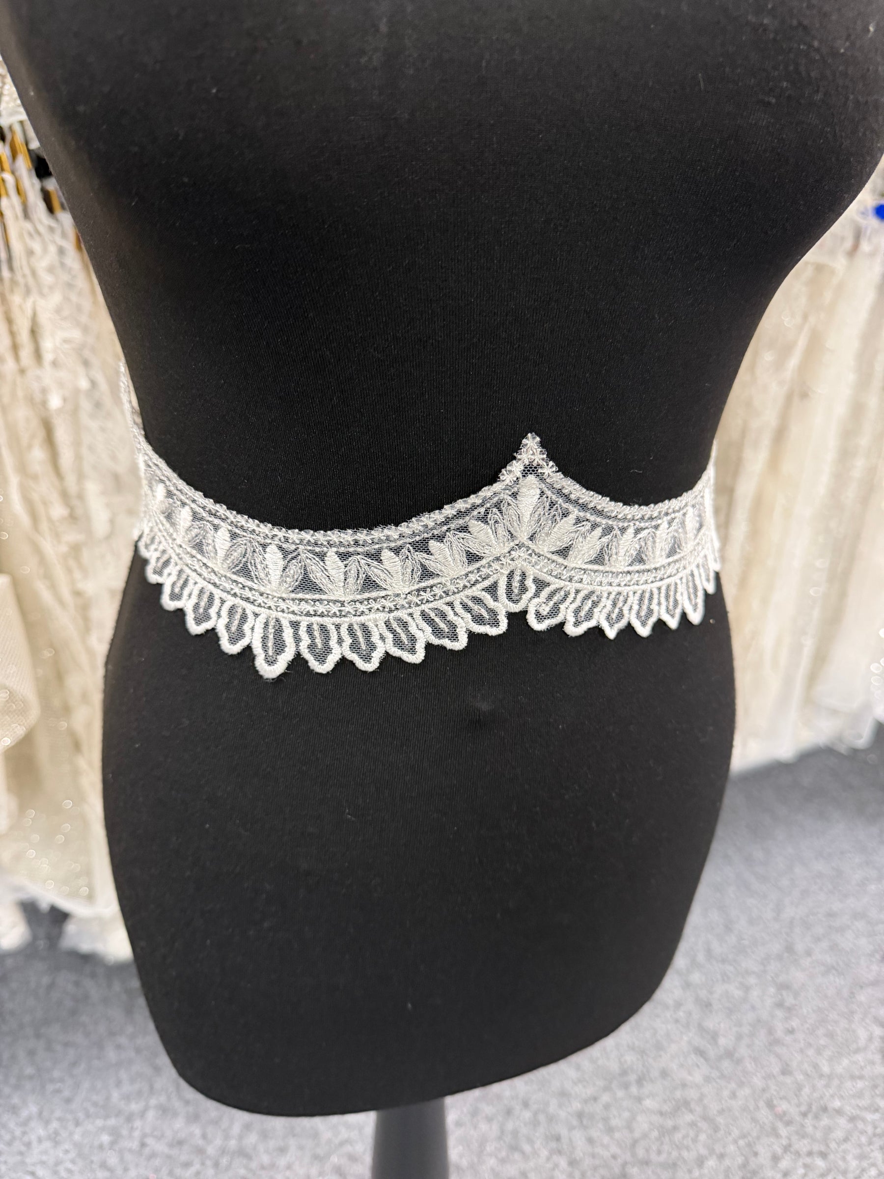 Ivory Sequin Lace Trim - T931