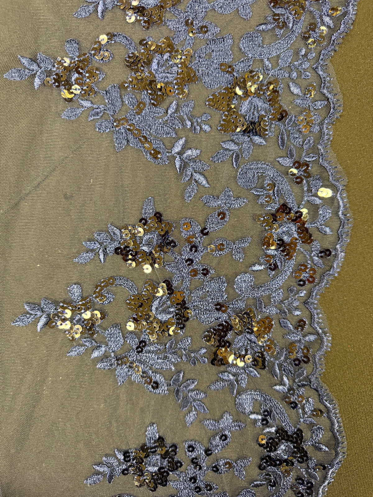 Navy Sequin Edging - T661