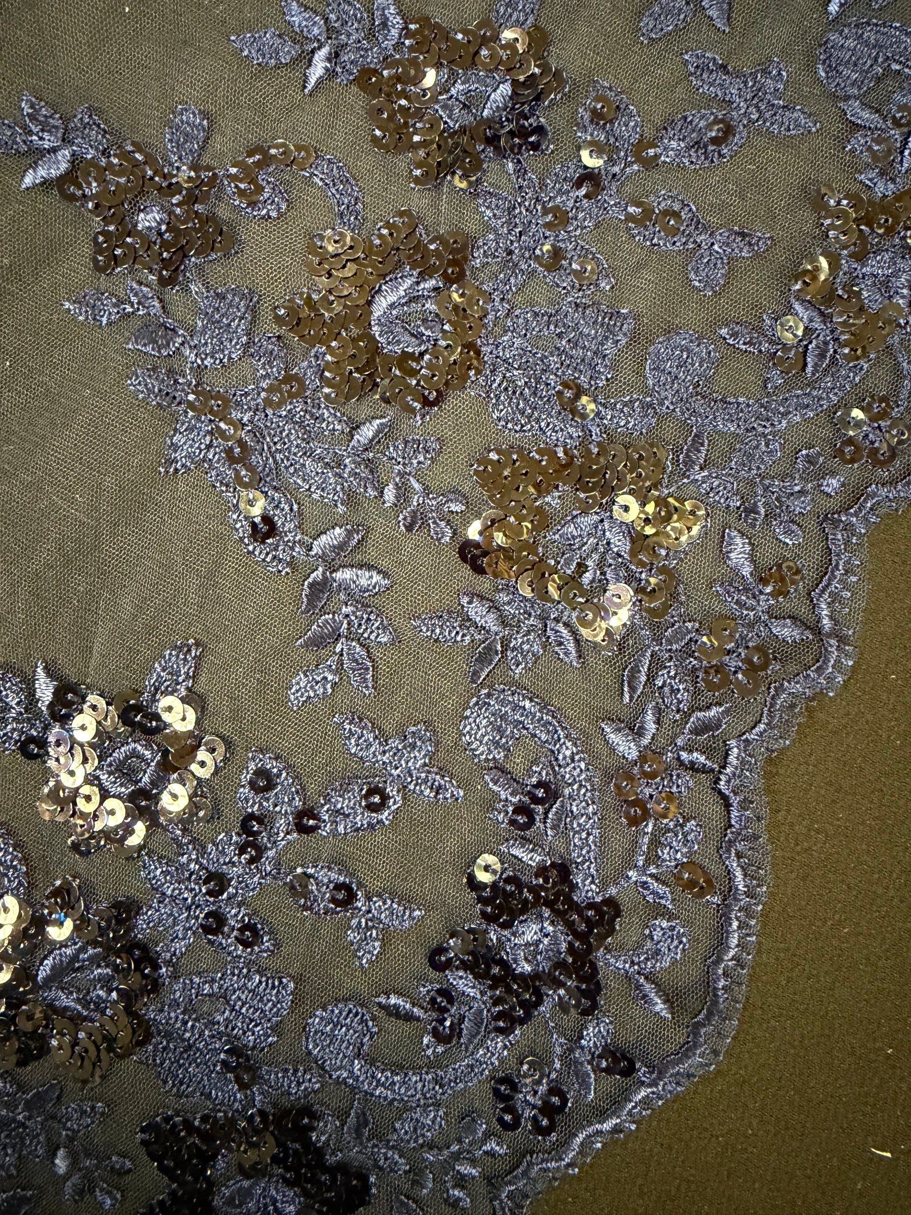Navy Sequin Edging - T661