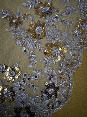 Navy Sequin Edging - T661
