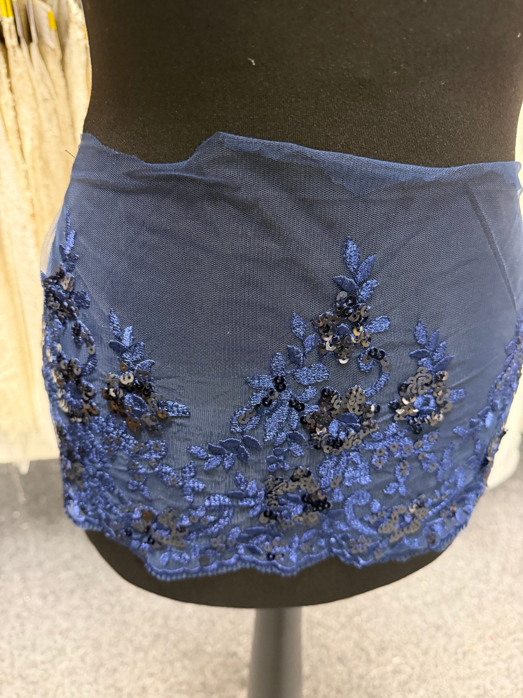 Navy Sequin Edging - T661