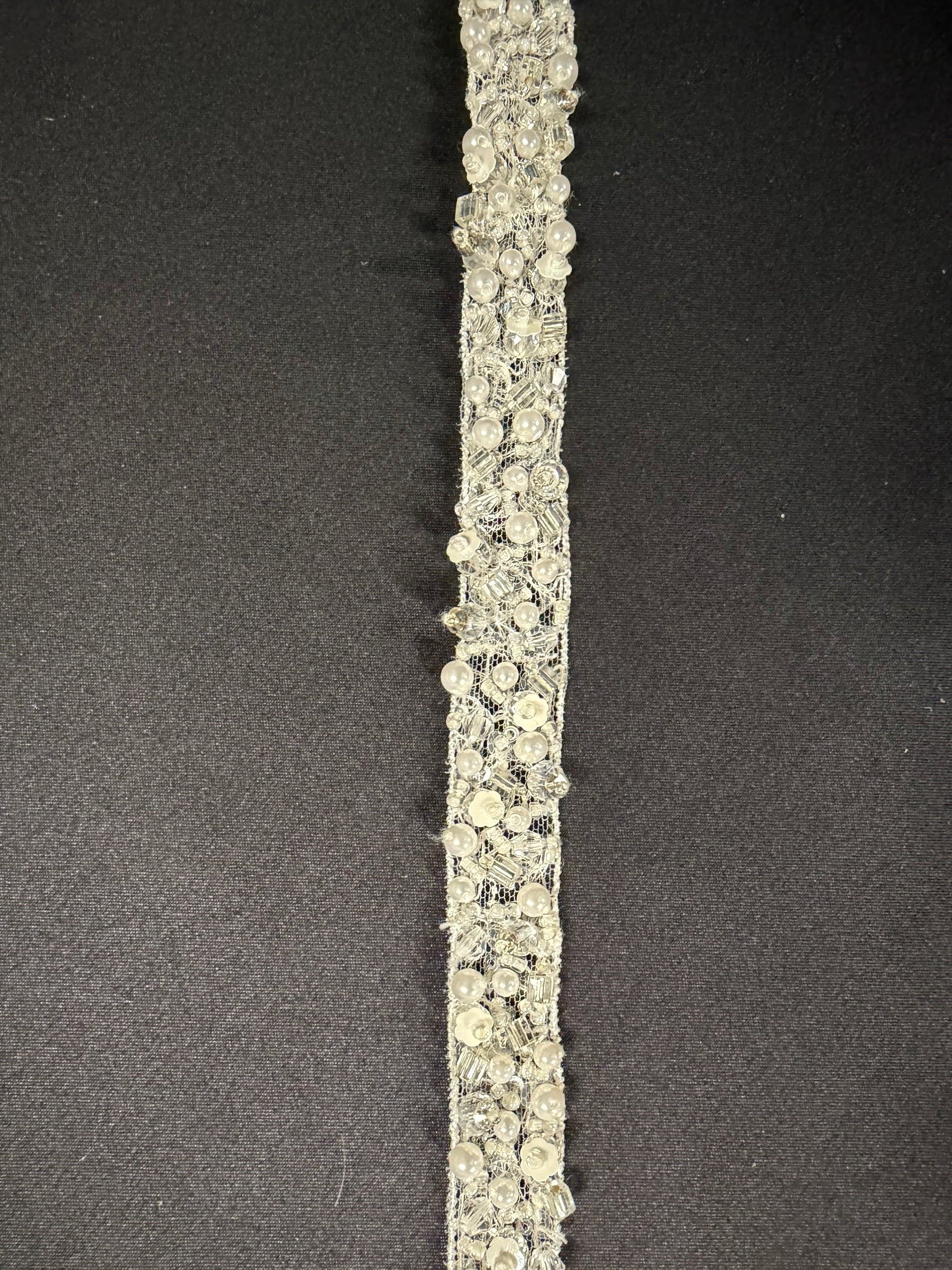 Ivory Beaded Lace Trim - T743