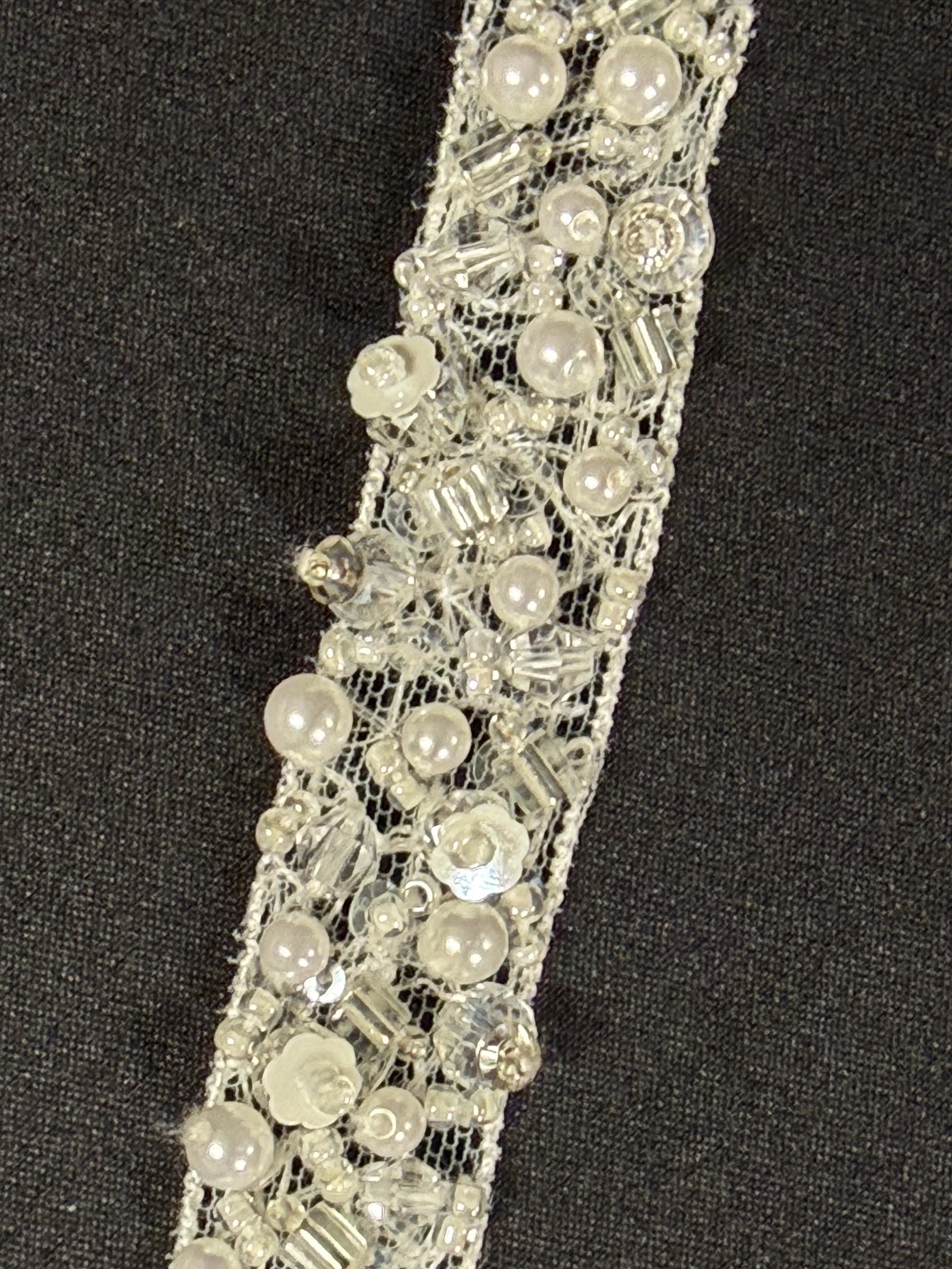 Ivory Beaded Lace Trim - T743