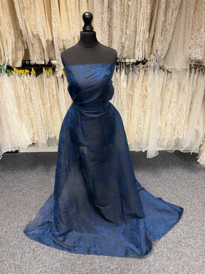 Navy Silk Poly Voile Jacquard - P668