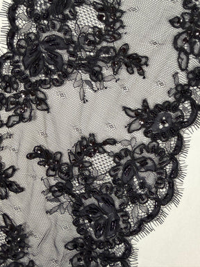Black Corded Beaded Edging - T682