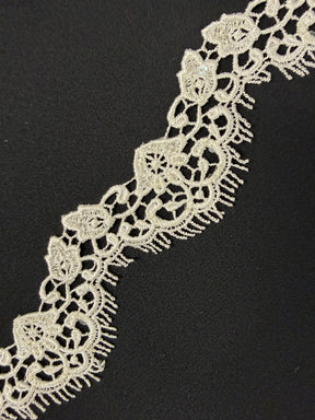 Ivory Sequin Guipure Edging - T578