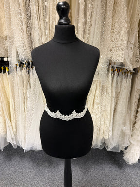 Ivory Embroidered Corded Edging - T576
