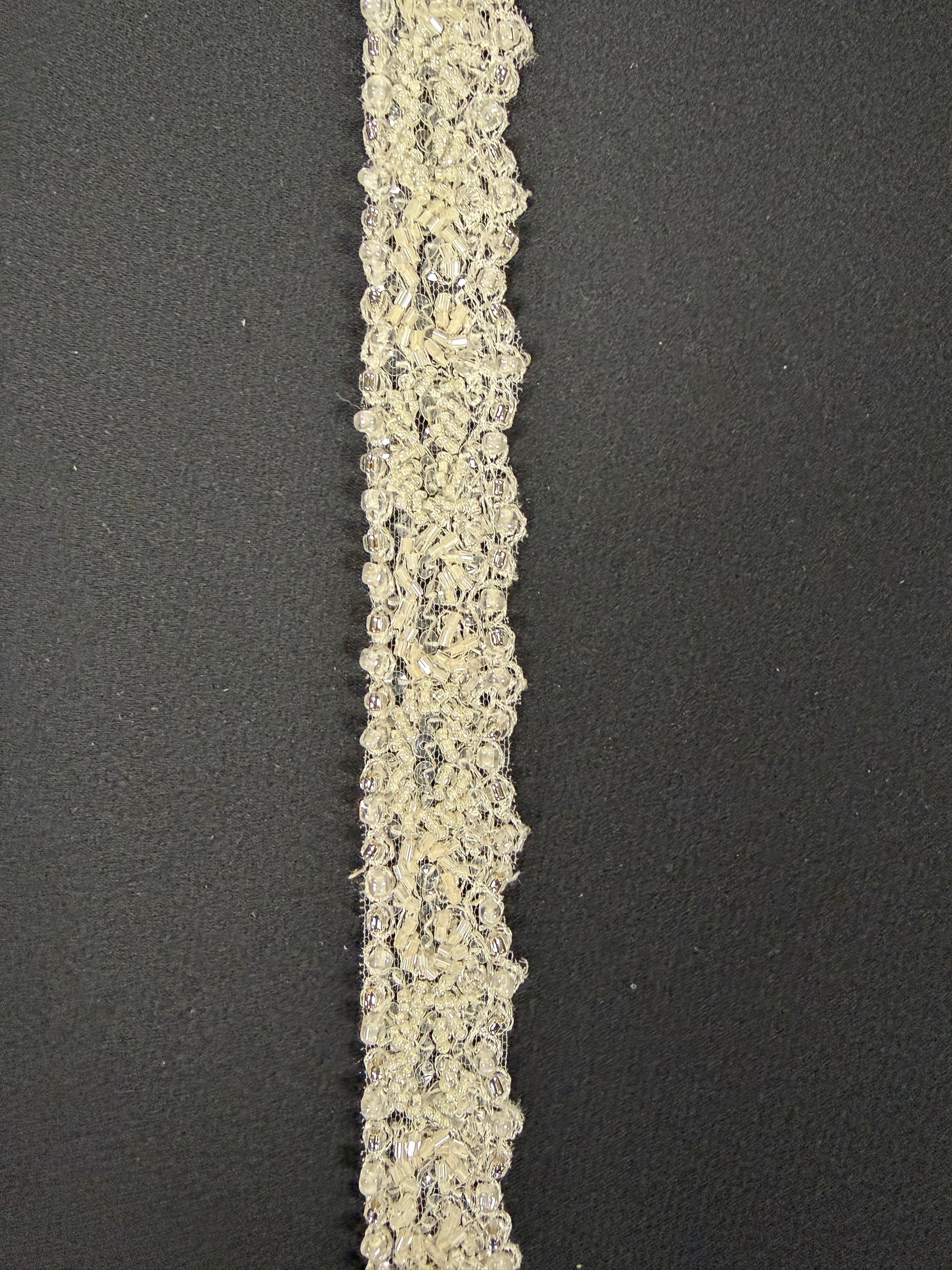 Ivory Beaded Sequin Edging - T314
