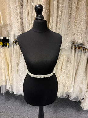 Ivory Beaded Sequin Edging - T314