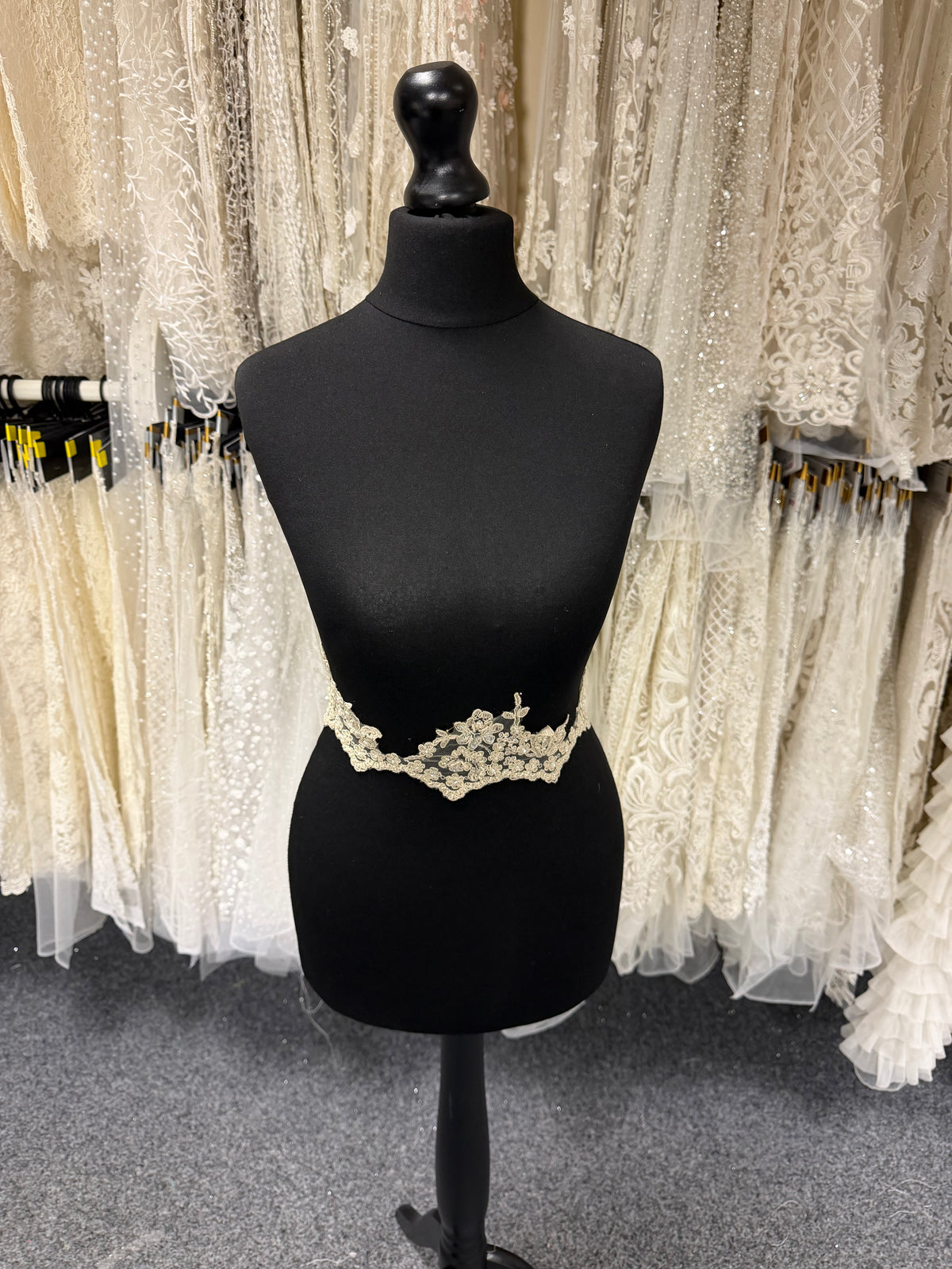 Champagne/Silver Corded Beaded Sequin Edging - T204