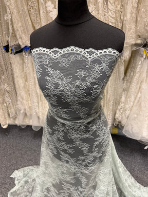 Duck Egg Blue Raschel Lace - Rome