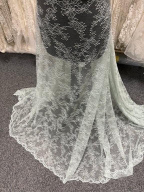 Duck Egg Blue Raschel Lace - Rome