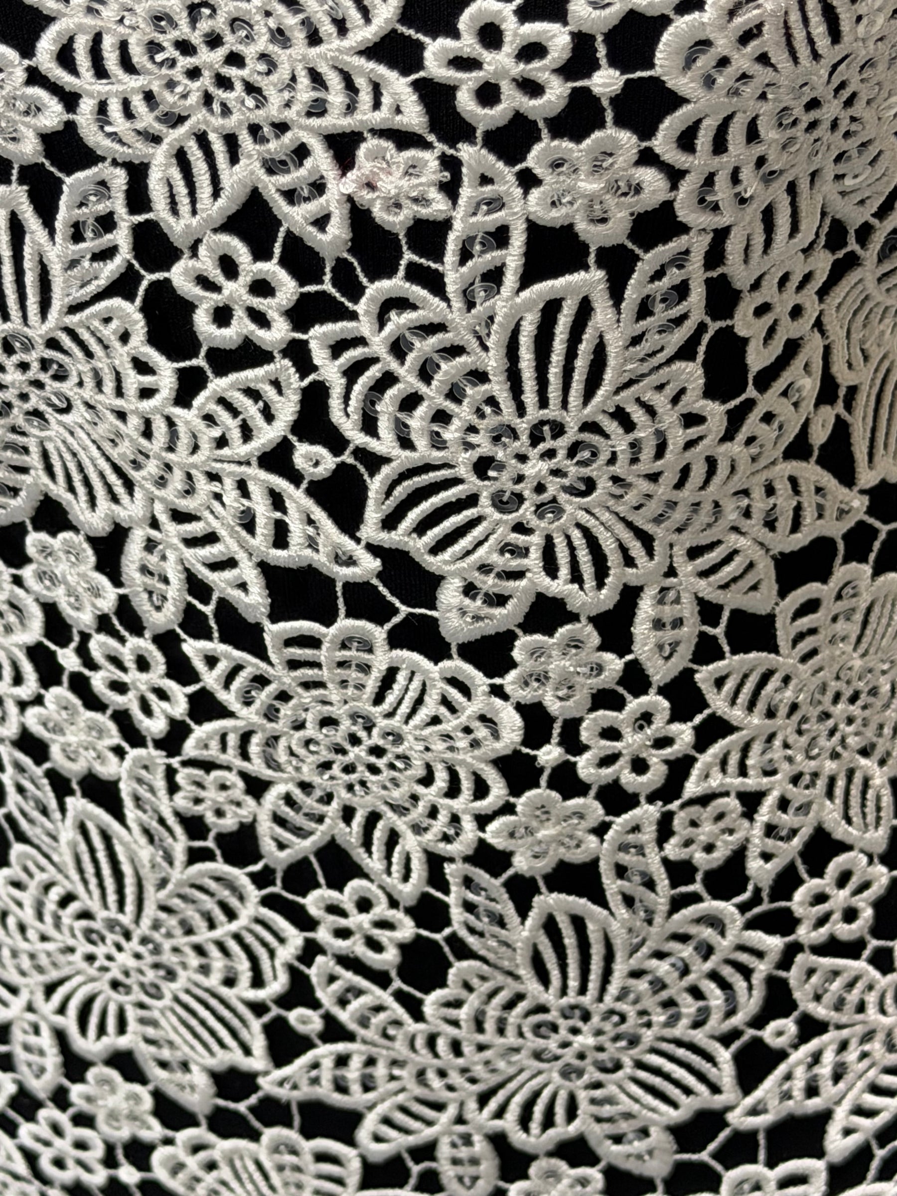 Ivory Sequin Guipure Lace - P414