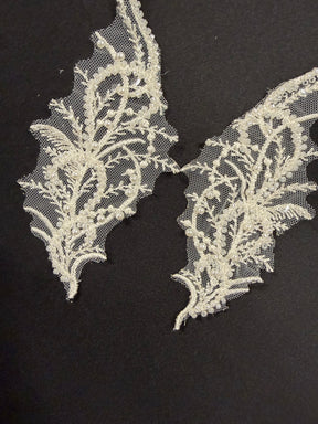 Ivory Beaded Lace Appliques - MT4012