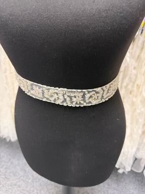Ivory Beaded Lace Trim - T164