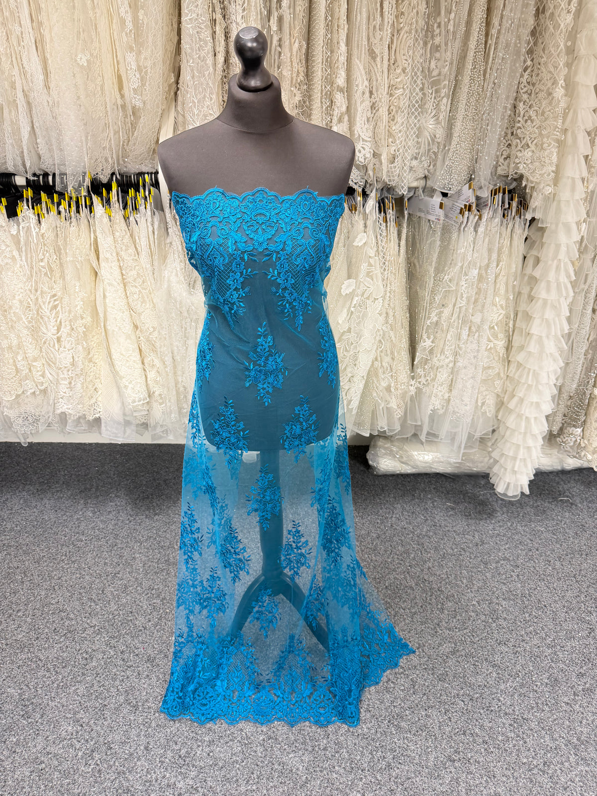 Teal Corded Lace - LA7009