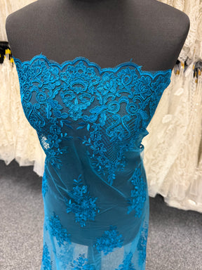 Teal Corded Lace - LA7009