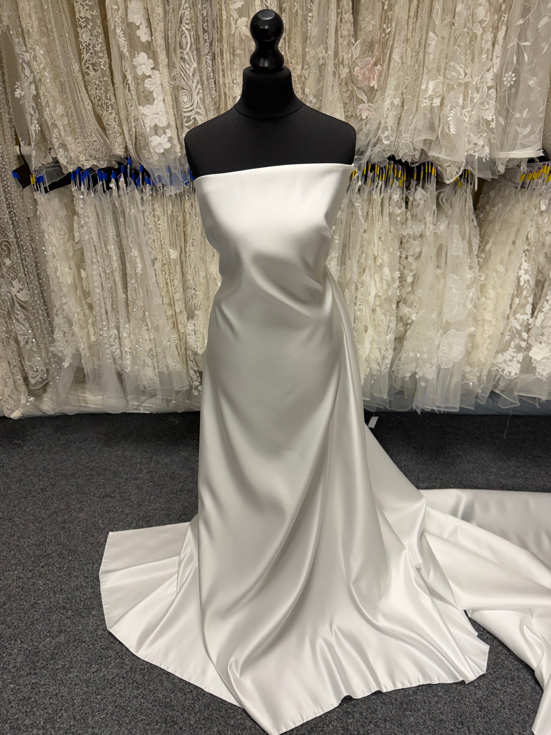 Ivory Polyester Satin - Pure