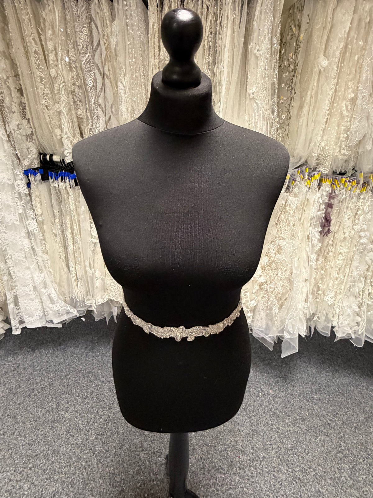 Crystal/Silver/Ivory Crystal Beaded Sequin Edging - T238