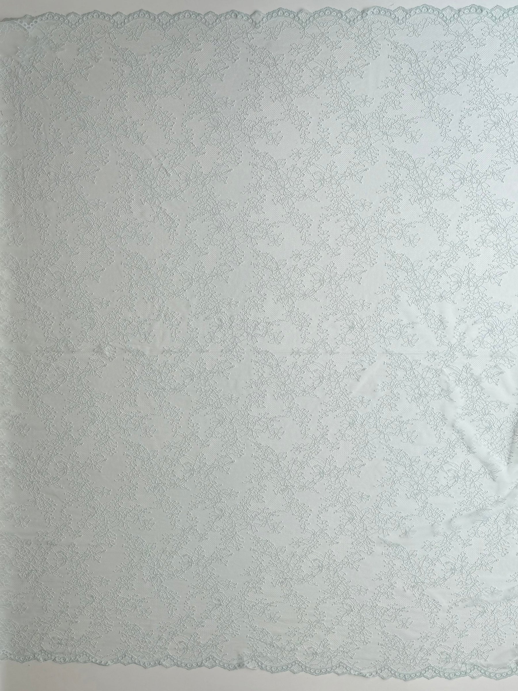 Duck Egg Blue Raschel Lace - Rome