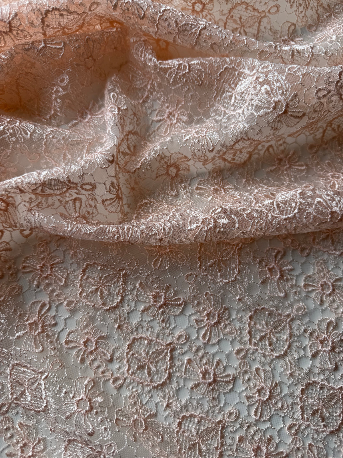 Shell Pink Embroidered Lace - EB5010