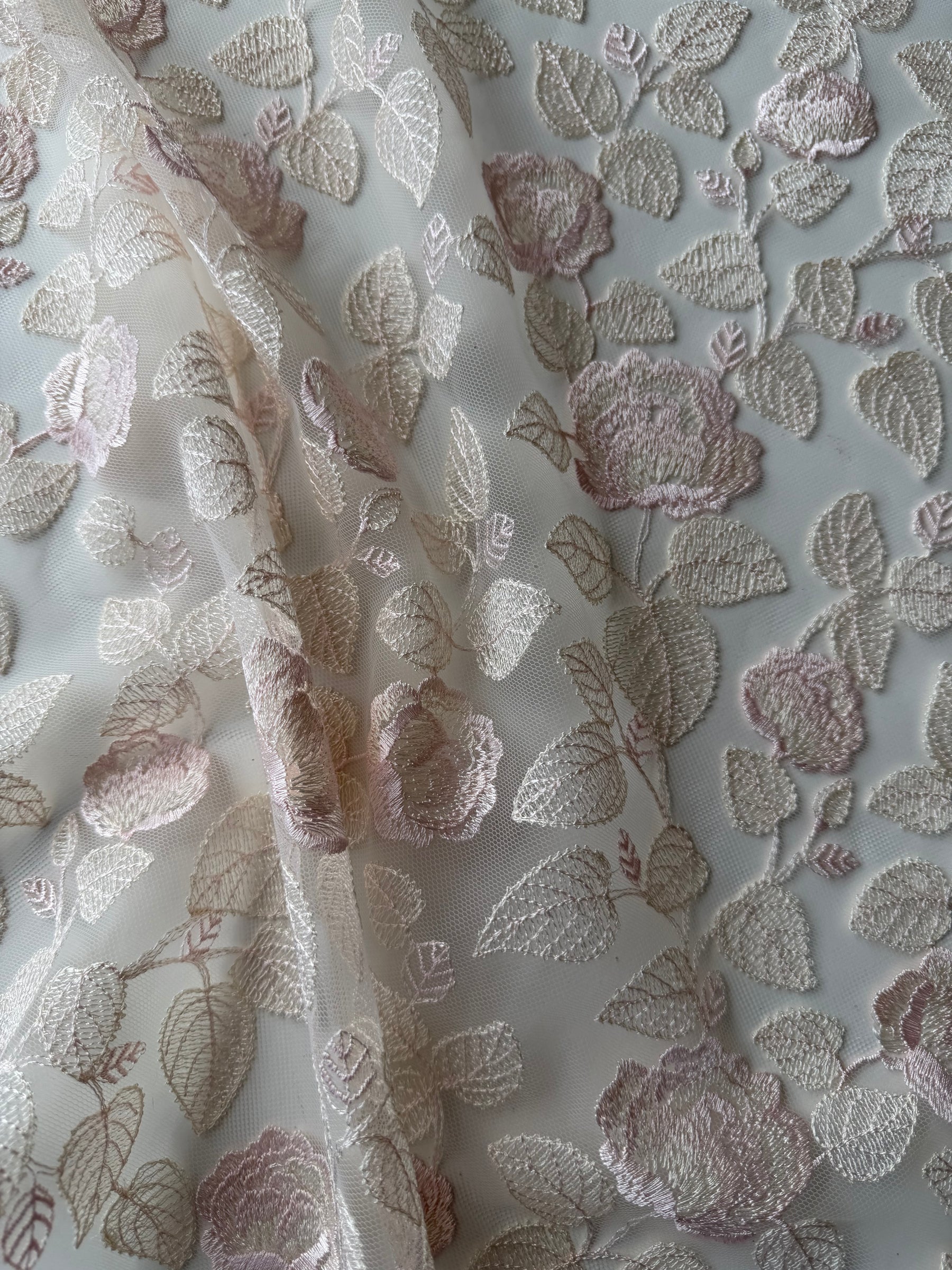 Shell Pink Embroidery Lace - EB5042