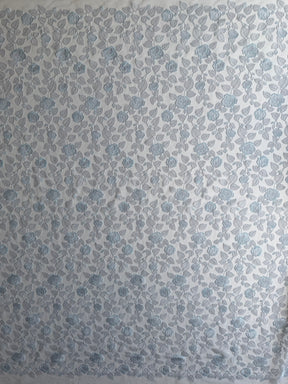 Silver and Blue Embroidery Lace - EB5042