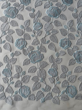 Silver and Blue Embroidery Lace - EB5042